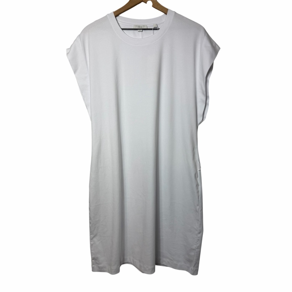 VINCE WHITE SHORT SLEEVE WOMEN DRESS T-SHIRT SIZE XL BRAND NEW WITH TAGS